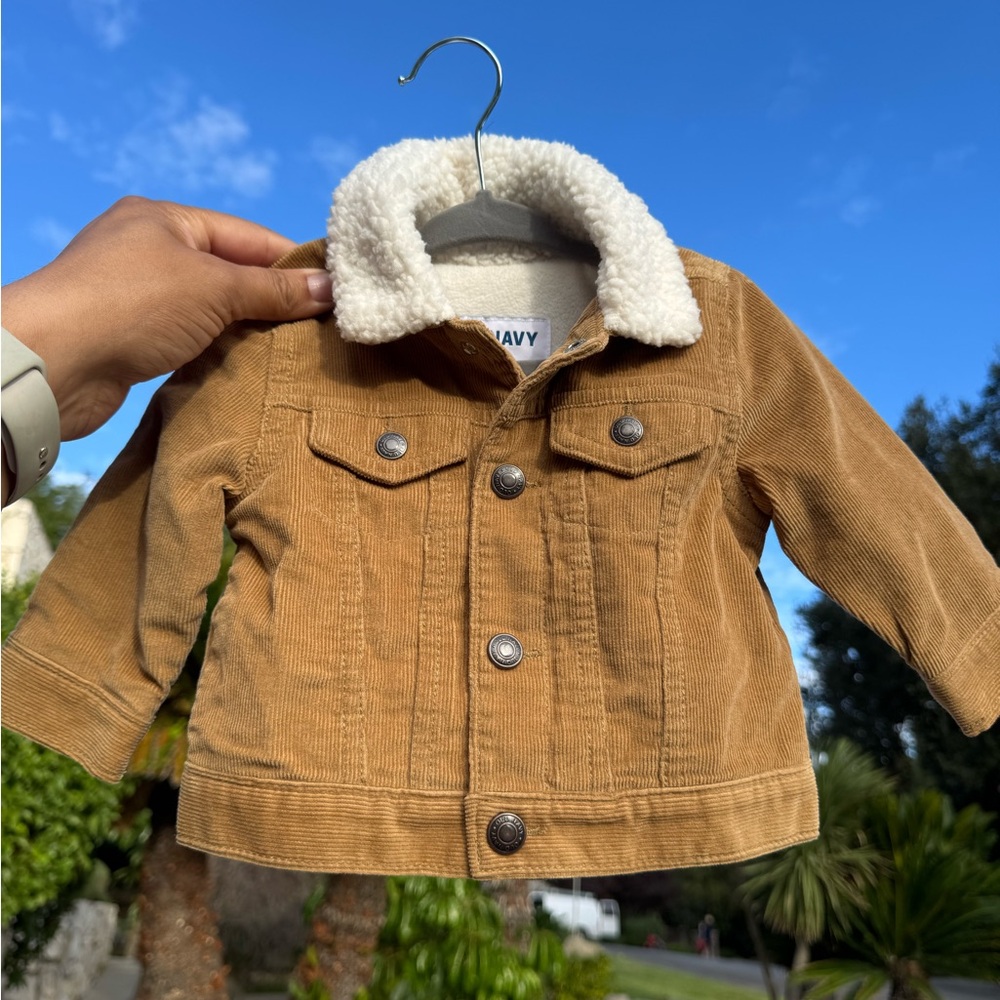 Old Navy Brown Corduroy Kids Jacket with White Collar